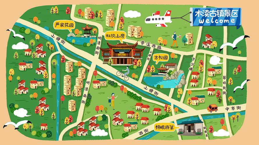 市中手绘地图：一机在手，智慧景区游览无忧